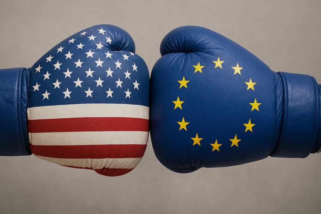 Gants de boxe face à face Europe VS USA