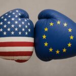 Gants de boxe face à face Europe VS USA
